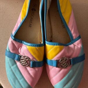 Rocawear Quilted Pastel Colorblock Ballet Flats - Pink/Yellow/Blue/Teal